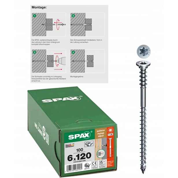 Regulační šrouby Wirox Tx Spax 6 x 120 100 ks