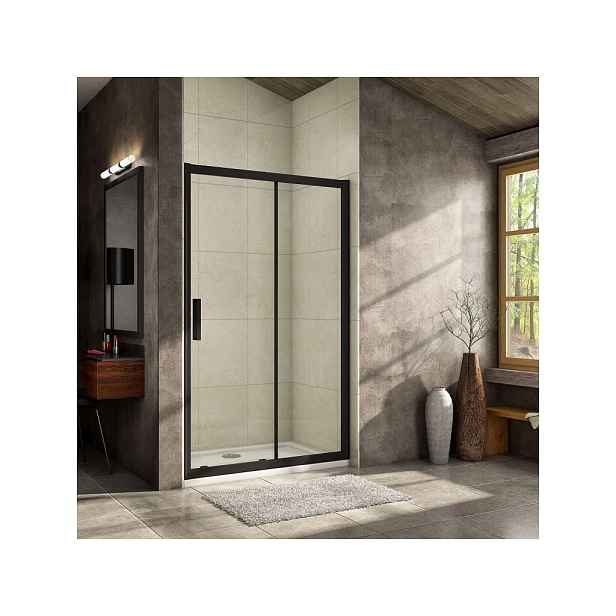 Stacato RESPIRA BLACK LINE 1200mm černé sprchové posuvné dveře 120 cm