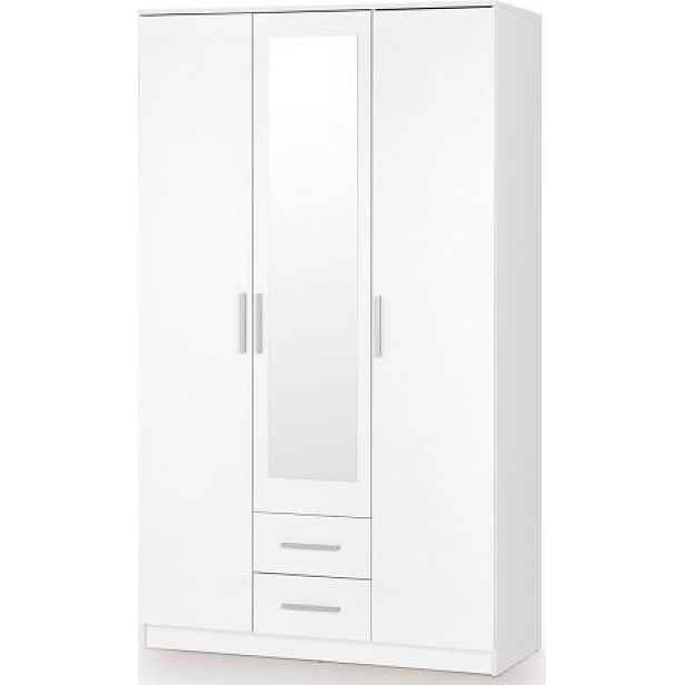 Šatní skříň LIMA S-3 Halmar Bílá / zrcadlo