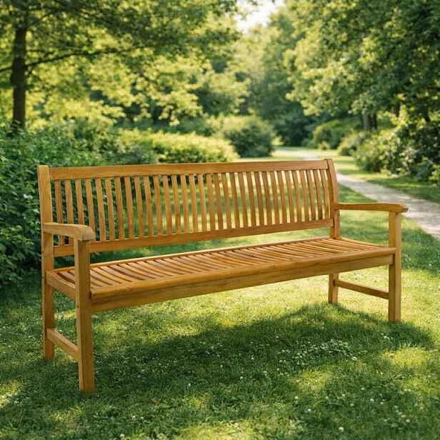 Divero 50388  3-místná zahradní lavice z masivního teaku, 180 cm