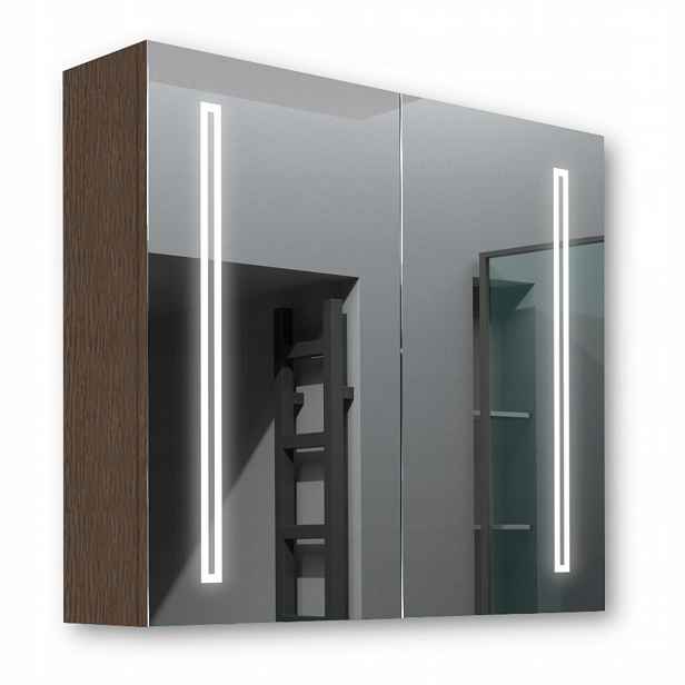 Dřevěná skříňka 80x70 Led zrcadlo Venus Wenge
