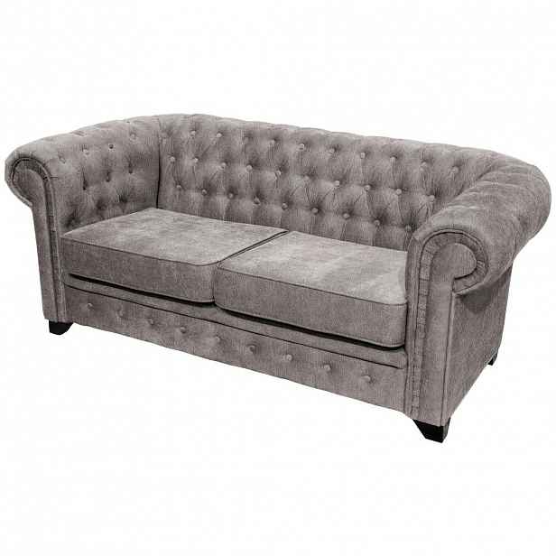 Livetastic POHOVKA CHESTERFIELD, dřevo, textil, kompozitní dřevo, šedá
