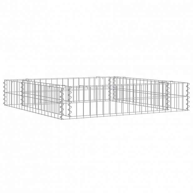 vidaXL Gabionový vyvýšený záhon pozinkovaná ocel 100 x 100 x 20 cm