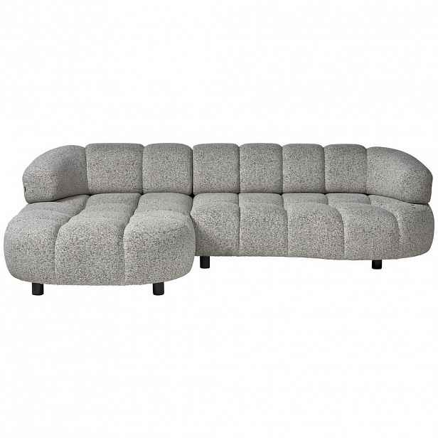 Welnova ROHOVÁ SEDAČKA, textil, šedobéžová