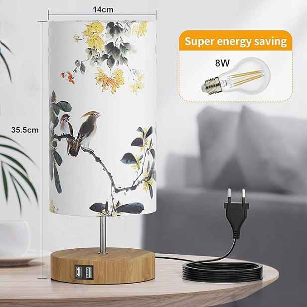 Noční Lampa Led dotykový stmívač 2x Usb Dekorativní