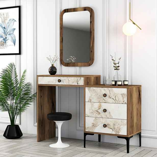 Toaletní stolek Lizbon 545 - Walnut, White