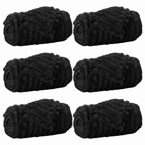 vidaXL Dekorační deky 6 ks Černá 240 x 220 cm 8.76 kg Fleece