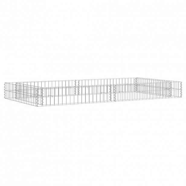 vidaXL Gabionový vyvýšený záhon pozinkovaná ocel 200 x 100 x 20 cm