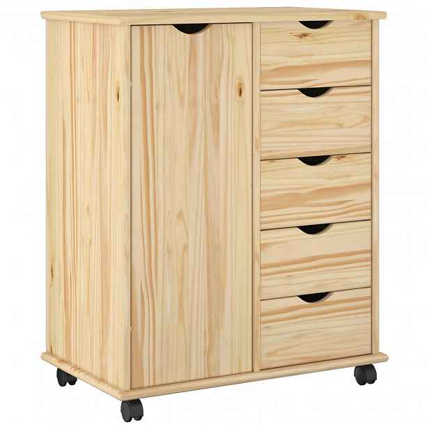 vidaXL Kolejová skříň 63,5 x 39 x 79 cm Masivní borovicové dřevo Hnědá