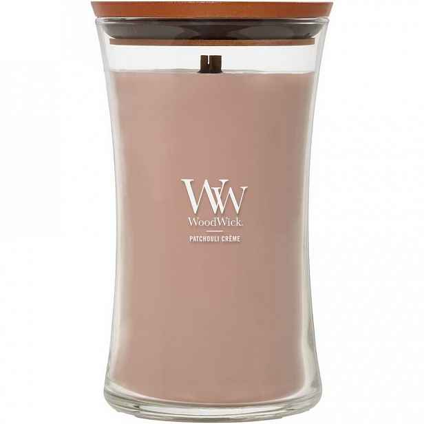 Woodwick Vonná svíčka váza velká Patchouli Creme, 609 g