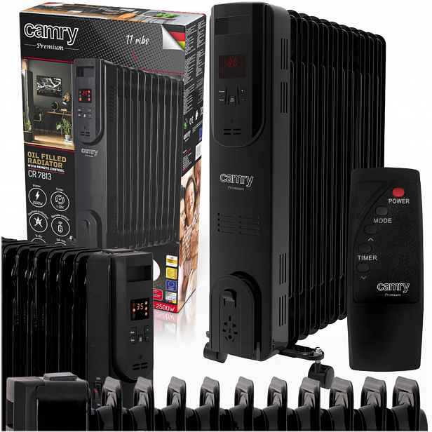 Elektrický Olejový Ohřívač 13 Energeticky Úsporných Žeber 2000 W Kolečka Pilot