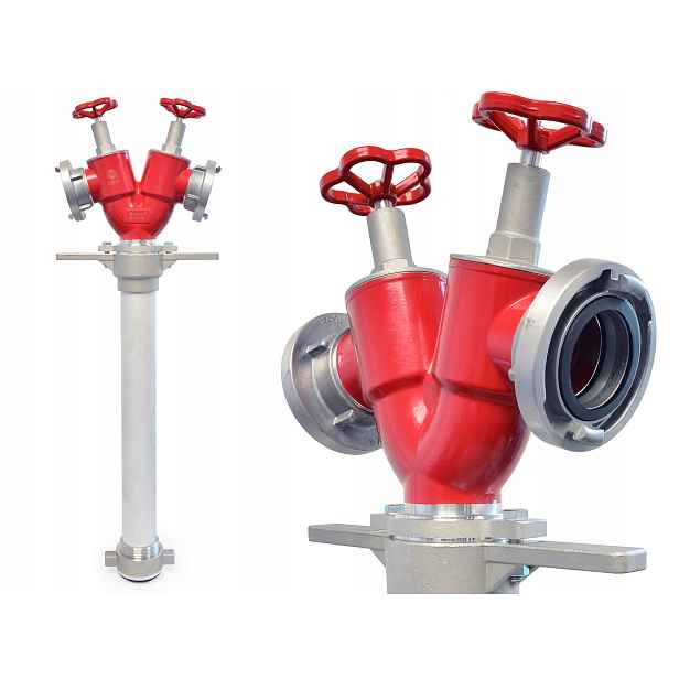 Hydraulický stojan DN80 dvojitý B/bb (2x75) s ventily Nasada Storz 2 x 75