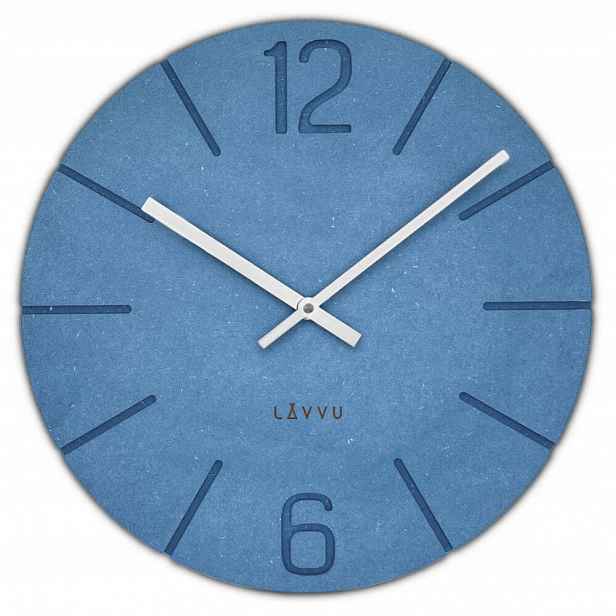 Kulatý Modré Nástěnné Hodiny Lavvu Natur Eco Mdf Ruční Výroba LCT5022 34 cm