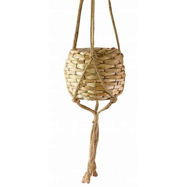 Květináč Se Šňůrou XL, sušená tráva, průměr 24 cm