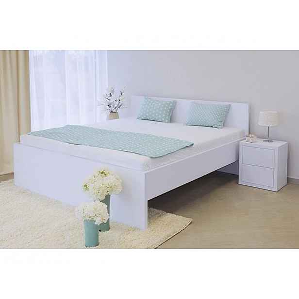 Moderní postel s plným čelem Tropea 180x200 cm, dub bílý, s ÚP šíře 180 cm