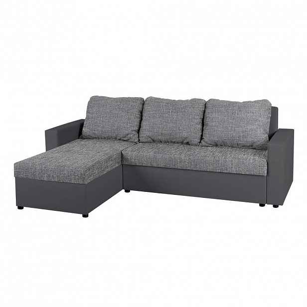 P & B ROHOVÁ SEDAČKA, textil, kompozitní dřevo, šedá