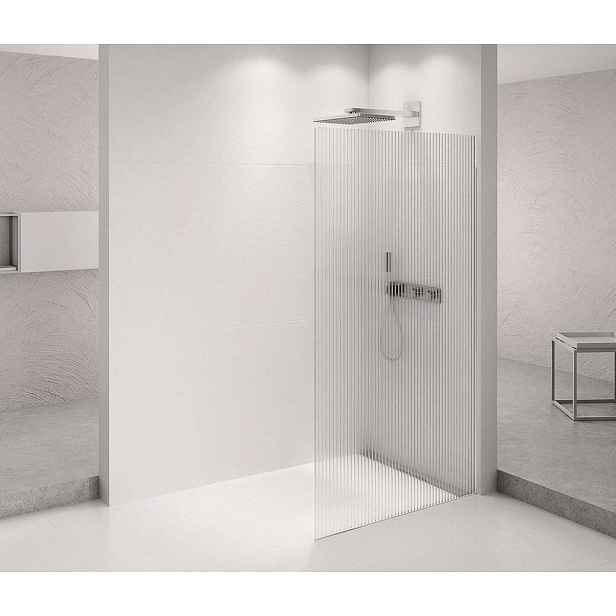 Polysan Architex - Sprchová stěna Walk-In, 126x210 cm, chrom/Flute sklo AXC130FL