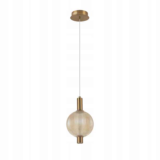 Závěsná Lampa Italux Lenti Led 7W Zlatá Jantarová Ø15 3000K 553LM