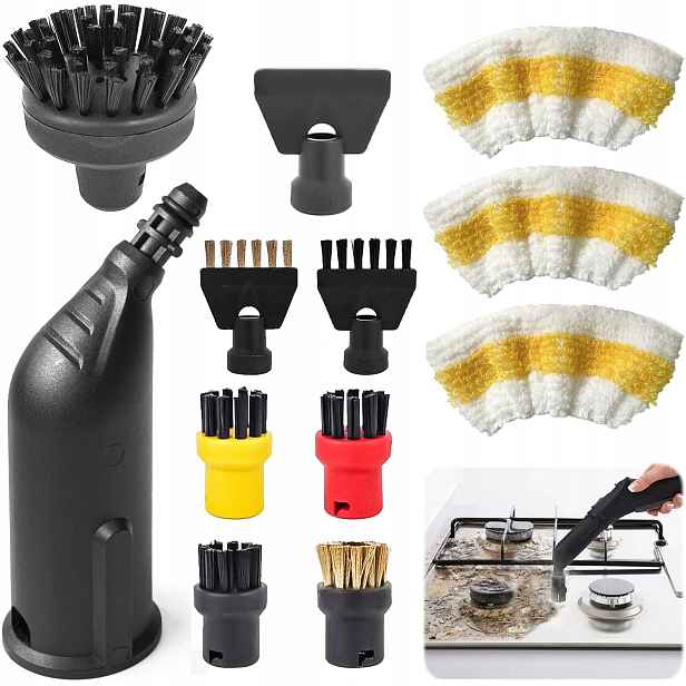 12 x příslušenství k napařovači Karcher Sc 1 2 3 4 5, utěrky kartáče tryska