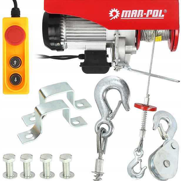 Elektrický Lanový Naviják 500/999 Kg 230 V 1300 W 12 M 80793