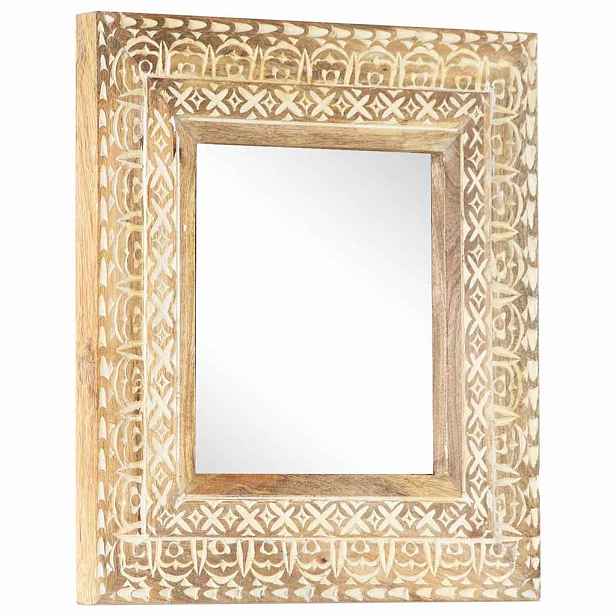 vidaXL Ručně vyřezávané zrcadlo 50 x 50 x 2,6 cm masivní mangovník