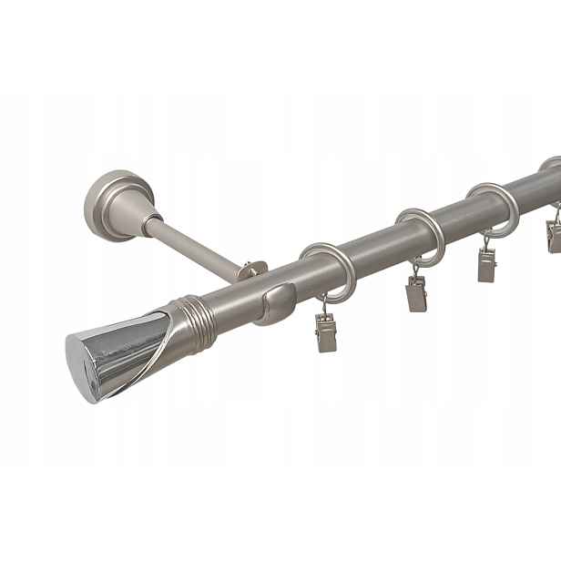 Garnýž Kovový Lux 19 mm jednoduchý Satén 300 cm MIX Koncovek