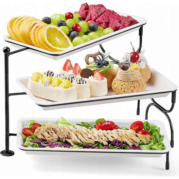 Servírovací Podnos 3-ÚROVŇOVÝ Lifewit 36,6 CM Černý Bpa Free