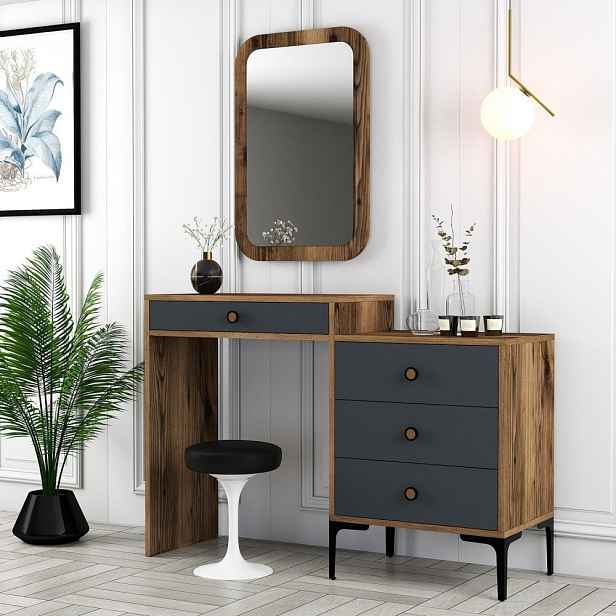 Toaletní stolek Lizbon 543 - Walnut, Anthracite