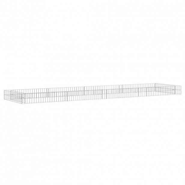 vidaXL Gabionový vyvýšený záhon pozinkovaná ocel 400 x 100 x 20 cm