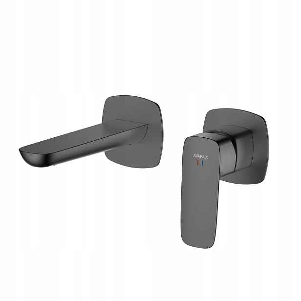Podomítková umyvadlová baterie Avapax Qanix gun metal mat 176 mm