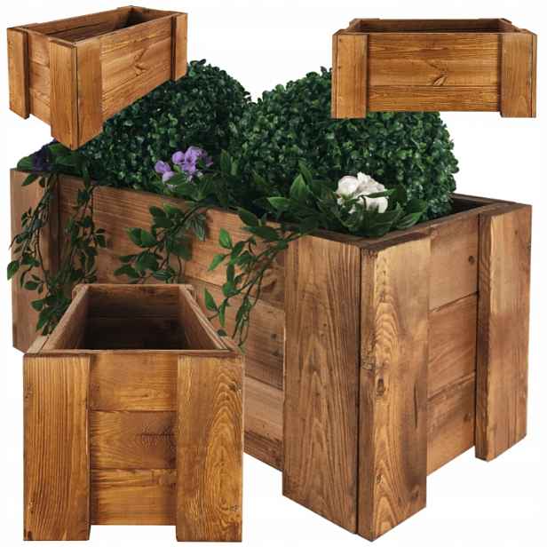 Truhlík, bylinkový záhon květináč , truhlík na bylinky, dřevěný obal 30X60X30cm Eco