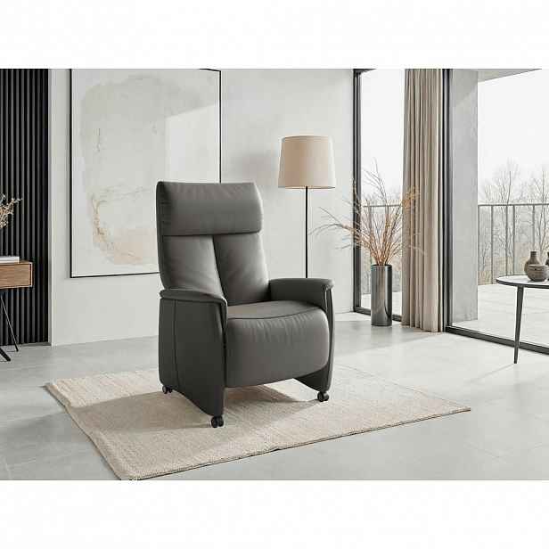 Sit & More RELAXAČNÍ KŘESLO, kůže, antracitová