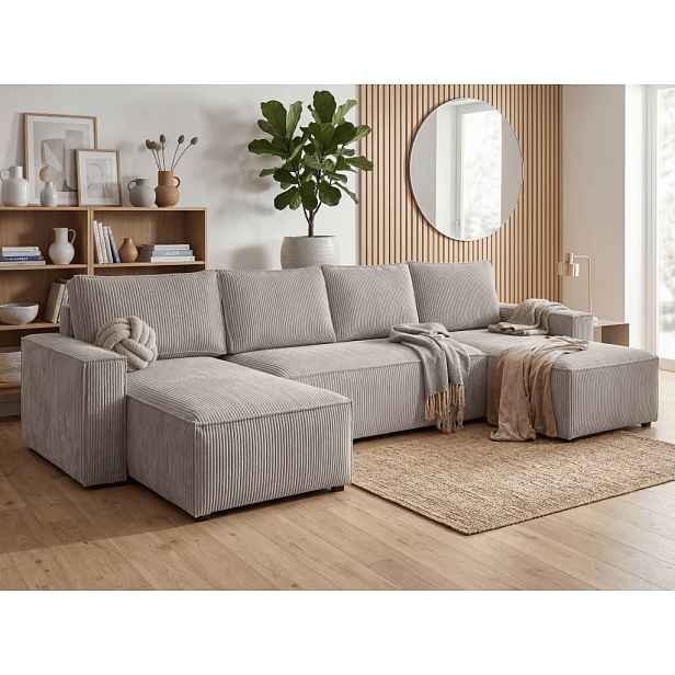 AKCE Béžová sedací souprava do U SMART COSARO 295x140 cm II. jakost