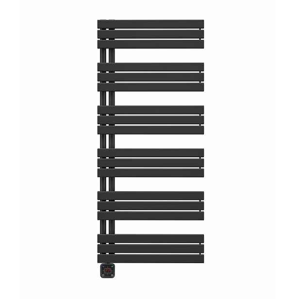 ELÍZ Elektrický koupelnový radiátor 60 x 139 cm; příkon 800 W; se zabudovanou topnou tyčí; elektronické ovládání; černá barva (Elíz EBR 800 AG-B)