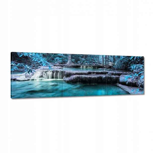 Obrazy 150x50 Erawan Modrý vodopád