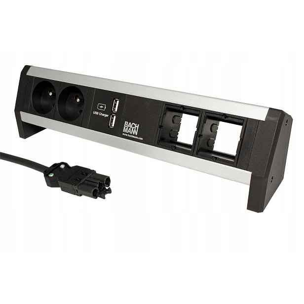 Bachmann Desk 1, 2x zásuvka Cz, zdroj(2x Usb), 2x volné, kabel 1m(902.0142)