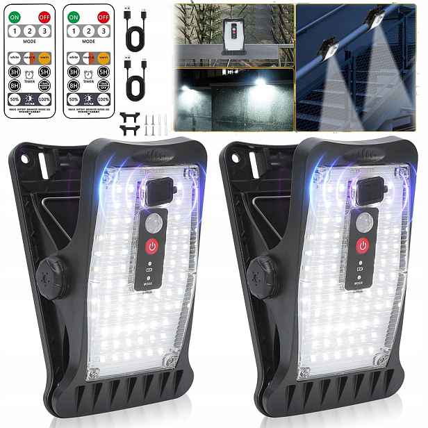 Led Zahradní Solární Lampy S Pohybovým Senzorem, 3 Barevné Teploty, 2KS