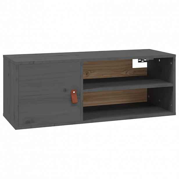 vidaXL Nástěnná skříňka šedá 80 x 30 x 30 cm masivní borové dřevo