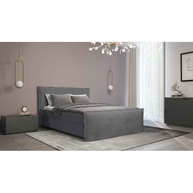 Boxspringová postel 180x200 NAVERA 2 - šedá