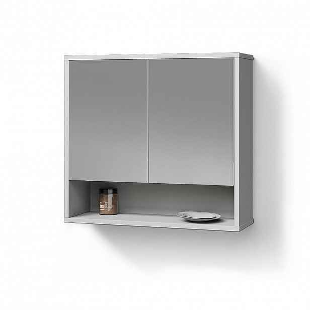 Livinity® ZRCADLOVÁ SKŘÍŇKA ATERNO Bílá 70 x 65 cm se 2 dvířky