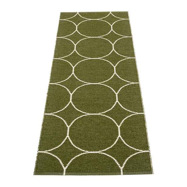 Tmavě zelený vnitřní a venkovní běhoun 70x200 cm Boo Dark Olive – Pappelina