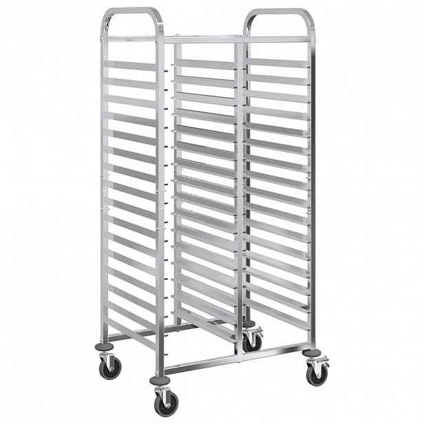 vidaXL Vozík zásobníky s 32 GN kontejnery 75x55x162,5 cm nerezová ocel