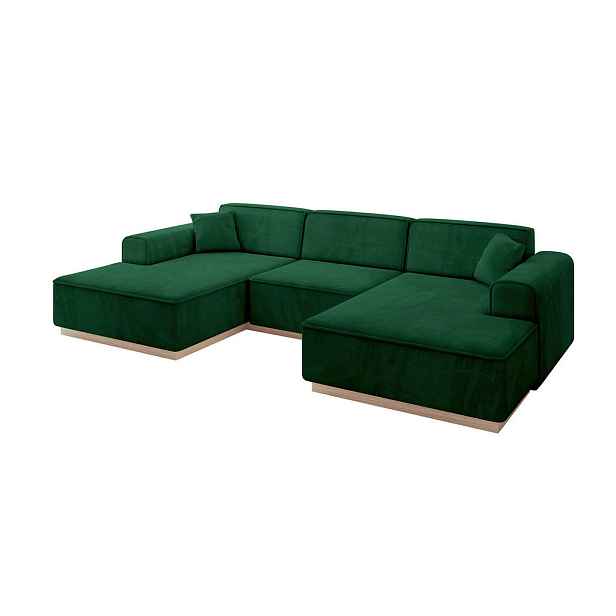 ALTDECOR SEDACÍ SOUPRAVA ve tvaru U IREA-U1 301x165x80 Zelená Velur