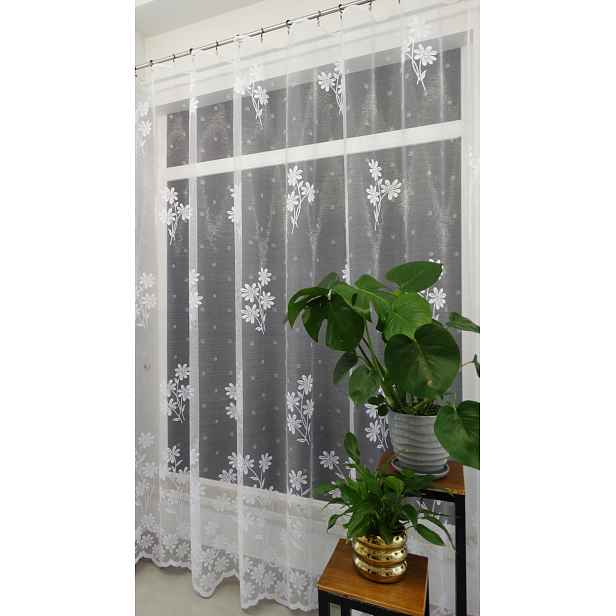 Mg Záclona s leskem 628/110 Bílá 200x250 cm Hotová Obšitá Bt