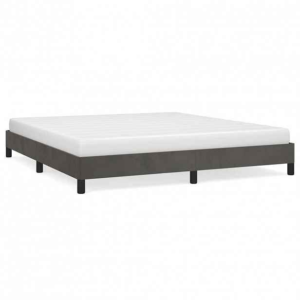 vidaXL Rám postele bez matrace tmavě šedý 180 x 200 cm samet