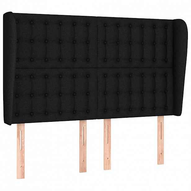 vidaXL Čelo postele typu ušák černé 147x23x118/128 cm textil