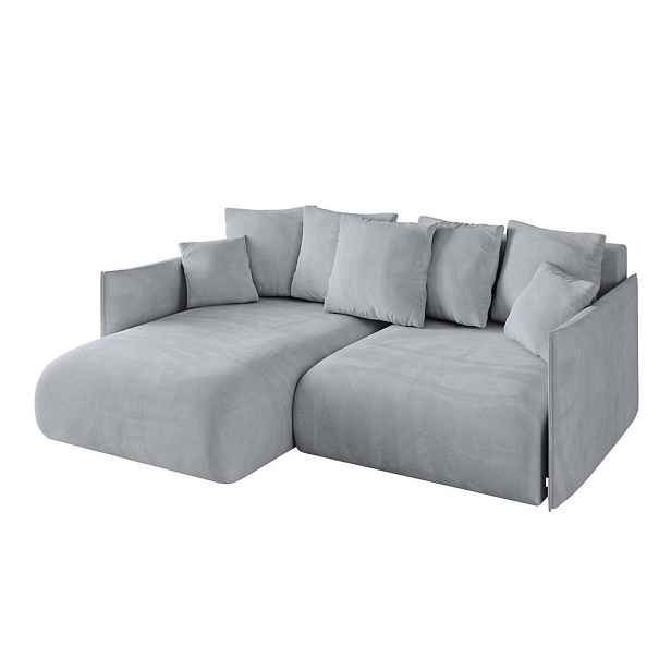 ALTDECOR ROHOVÁ SEDAČKA s funkcí spaní a otomanem, levá ONESK-L 216x177x72 Šedá Velur