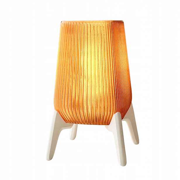 Designová stolní lampa 3D Forge Freya E27 29 cm bílá oranžová