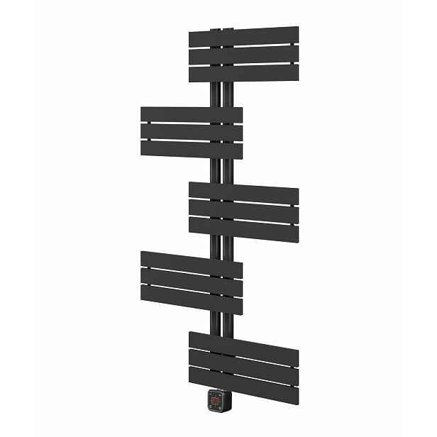 ELÍZ Elektrický koupelnový radiátor 60 x 139 cm; příkon 800 W; se zabudovanou topnou tyčí; elektronické ovládání; černá barva (Elíz EBR 800 AGP-B)