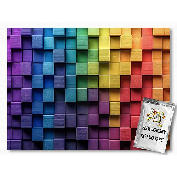 Fototapeta Flizelina Geometrie Krychle Barevné 3D Kostky 208x146 130g